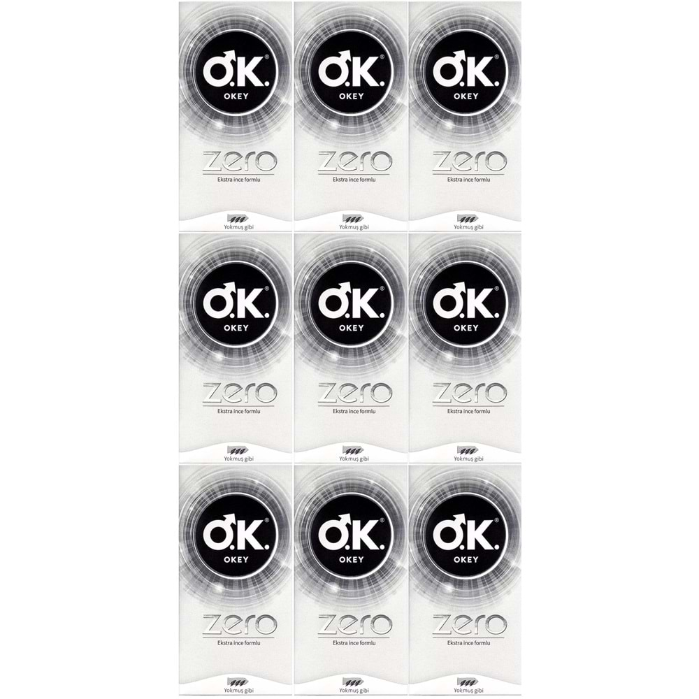 Okey Prezervatif 90 Adet Zero (Ekstra İnce Formlu) (9PK*10)