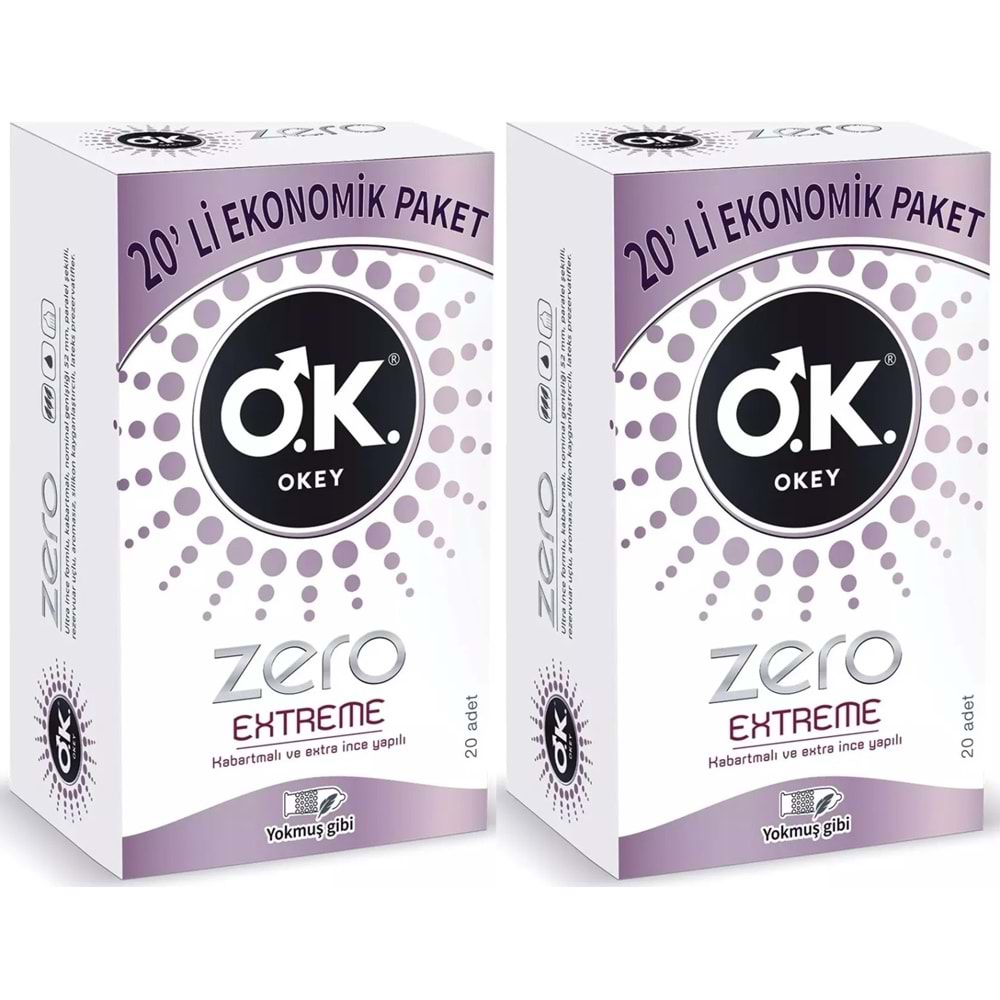 Okey Prezervatif 40 Adet Zero Extreme Ekonomik Pk (2PK*20)