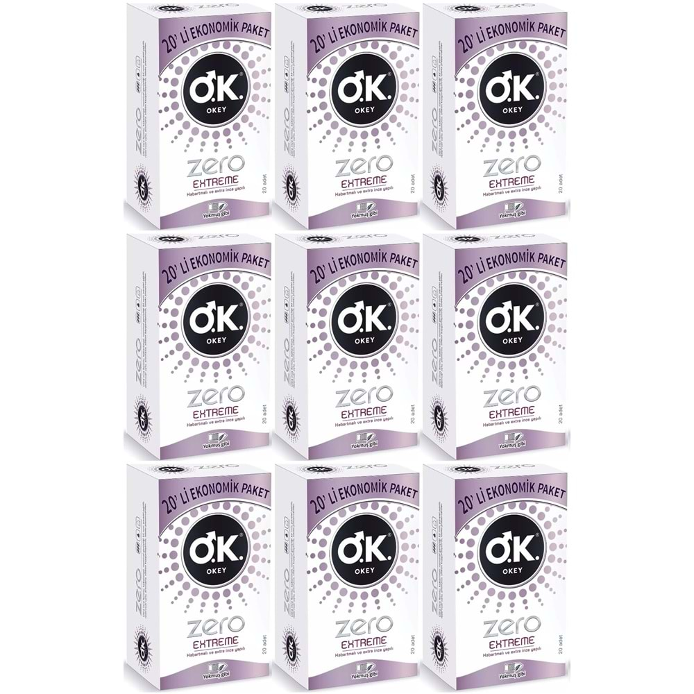 Okey Prezervatif 180 Adet Zero Extreme Ekonomik Pk (9 Lu Set)