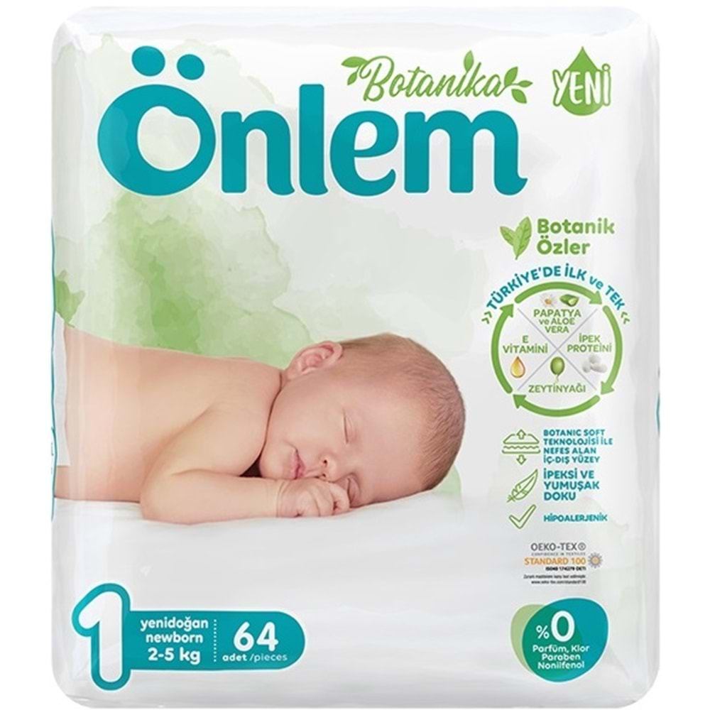 Önlem Bebek Bezi Botanika Beden:1 (2-5Kg) Yenidoğan 256 Adet Süper Ekonomik Fırsat Pk