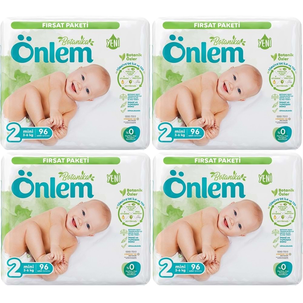 Önlem Bebek Bezi Botanika Beden:2 (3-6KG) Mini 384 Adet Avantaj Fırsat Pk