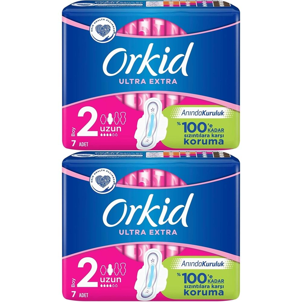 Orkid Hijyenik Ped Ultra Extra Koruma Uzun 14 Adet (2PK*7)