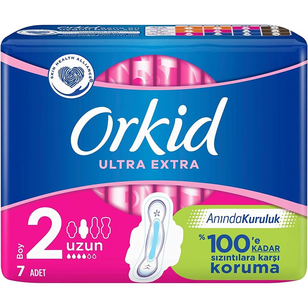 Orkid Hijyenik Ped Ultra Extra Koruma Uzun 14 Adet (2PK*7)