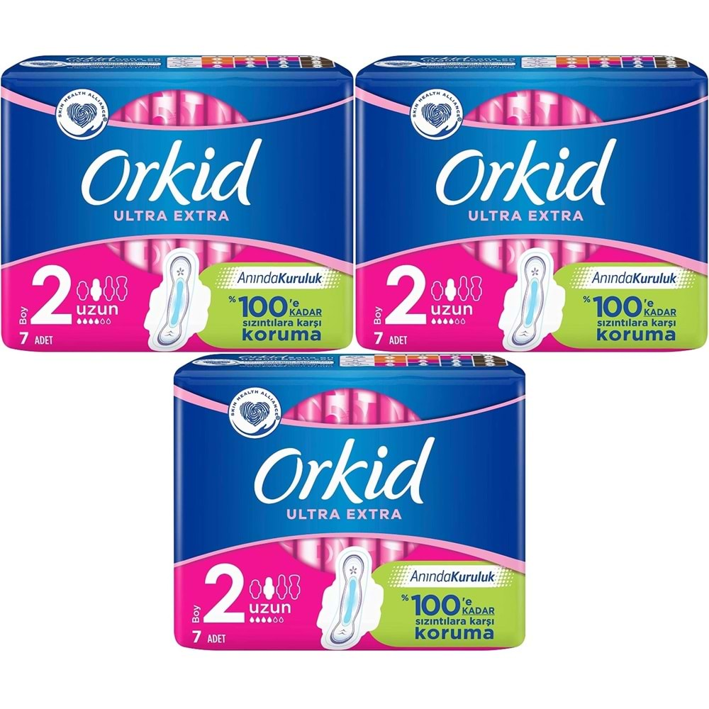 Orkid Hijyenik Ped Ultra Extra Koruma Uzun 21 Adet (3PK*7)