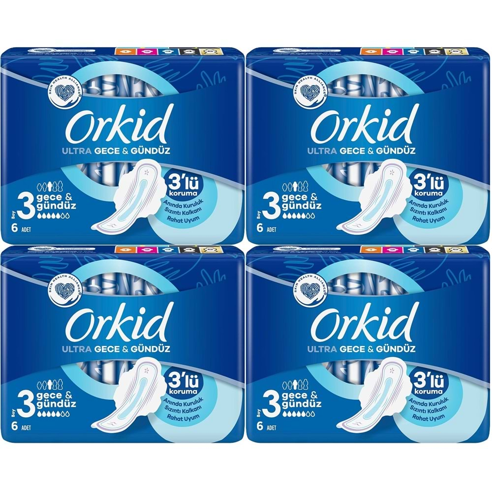 Orkid Hijyenik Ped Ultra Extra Gece&Gündüz 24 Adet (4PK*6)