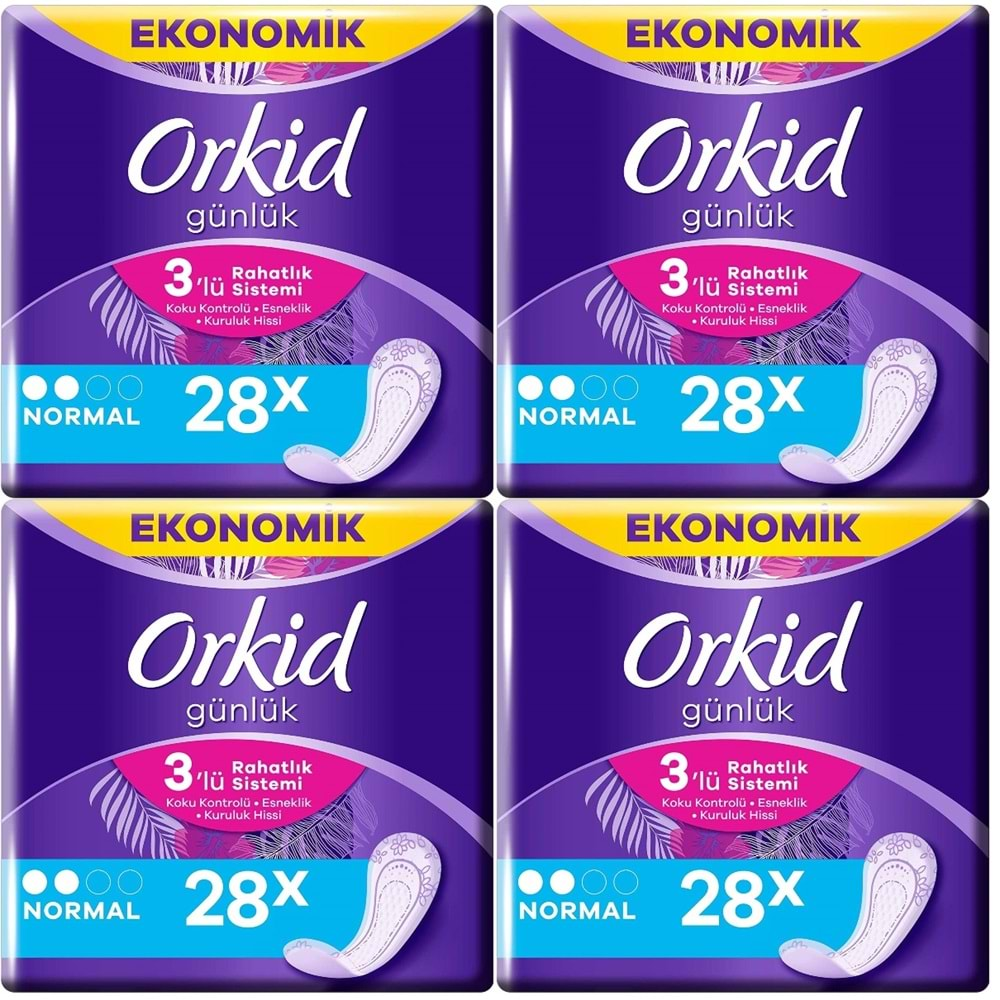 Orkid Günlük Ped Günlük Koruma Normal 112 Adet Ekonomik Paket (Tekli Paketlerde) (4PK*28)