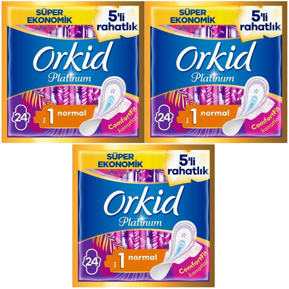 Orkid Platinum Hijyenik Ped Normal 72 Adet (3PK*24) Süper Ekonomik Pk