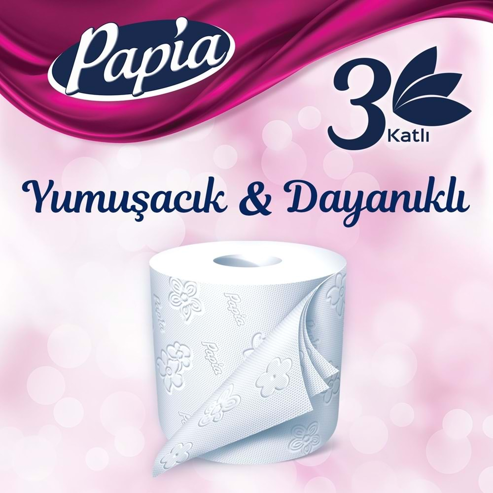 Papia Tuvalet Kağıdı (3 Katlı) 32 Li Pk + 12 Li Paket Kağıt Havlu Decor Desenli (3 Katlı)