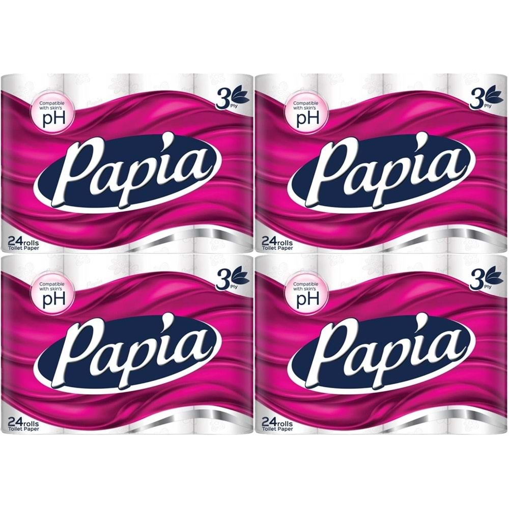 Papia Tuvalet Kağıdı (3 Katlı) 96 Lı Set Klasik (4PK*24)