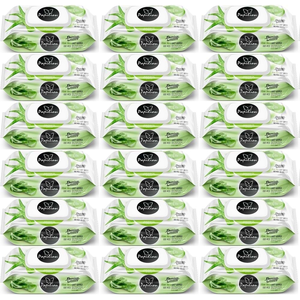 Papilion Islak Havlu Mendil 100 Yaprak Aloevera (18 Li Set) 1800 Yaprak