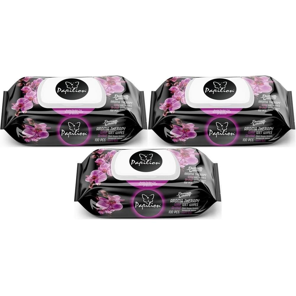 Papilion Islak Havlu Mendil 100 Yaprak Aroma Terapi (3 Lü Set) 300 Yaprak