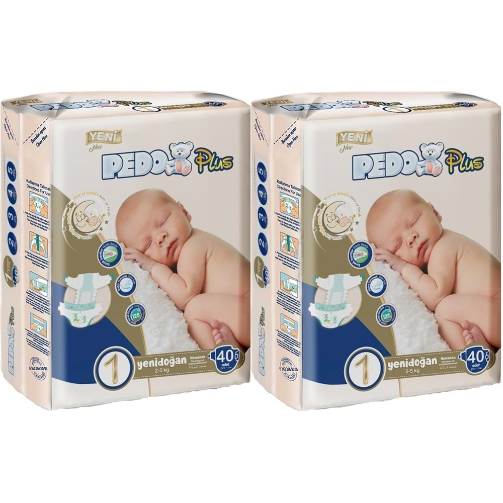 Pedo Plus Bebek Bezi Beden:1 (2-5KG) Yeni Doğan 80 Adet Jumbo Ekonomik Pk