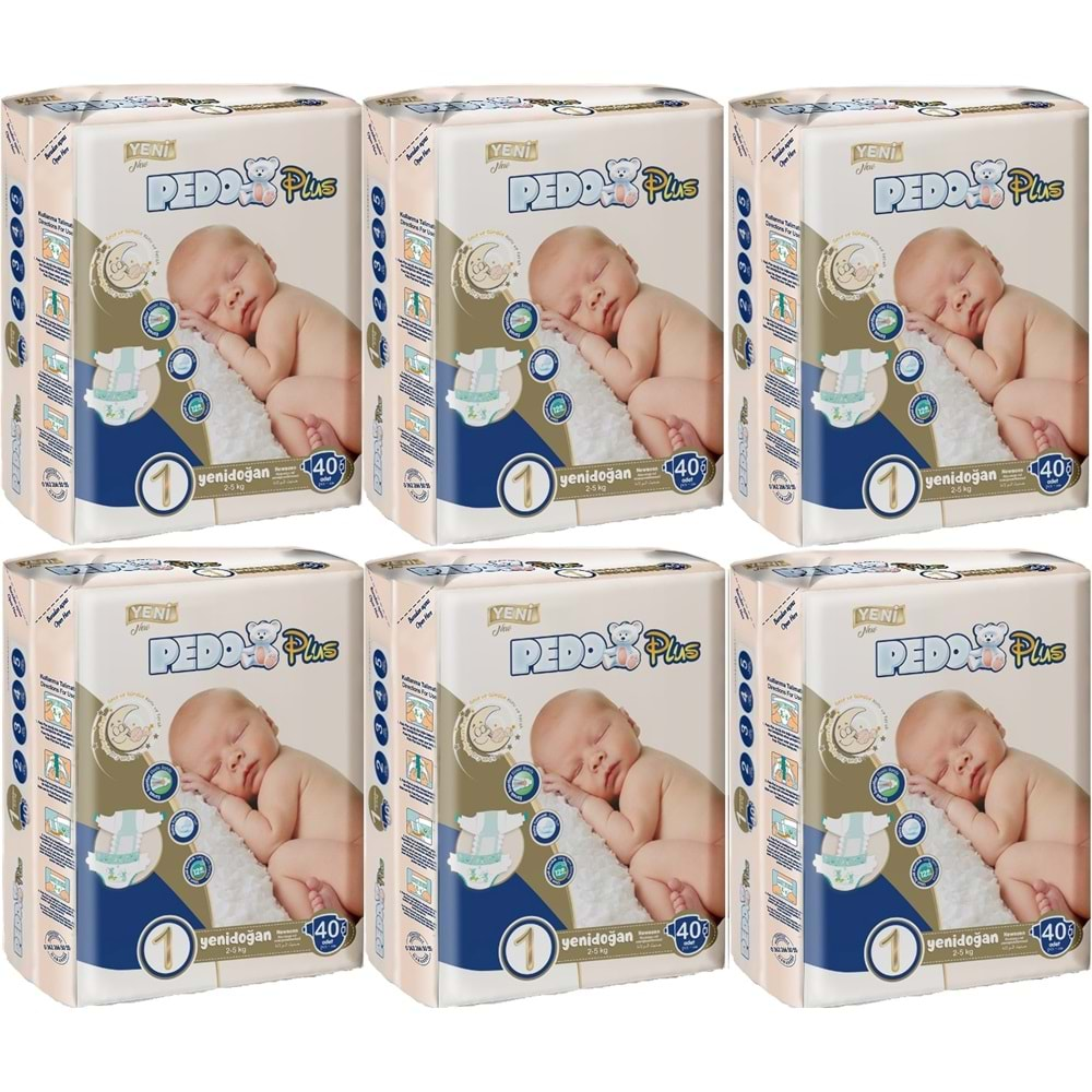 Pedo Plus Bebek Bezi Beden:1 (2-5KG) Yeni Doğan 240 Adet Jumbo Avantaj Pk