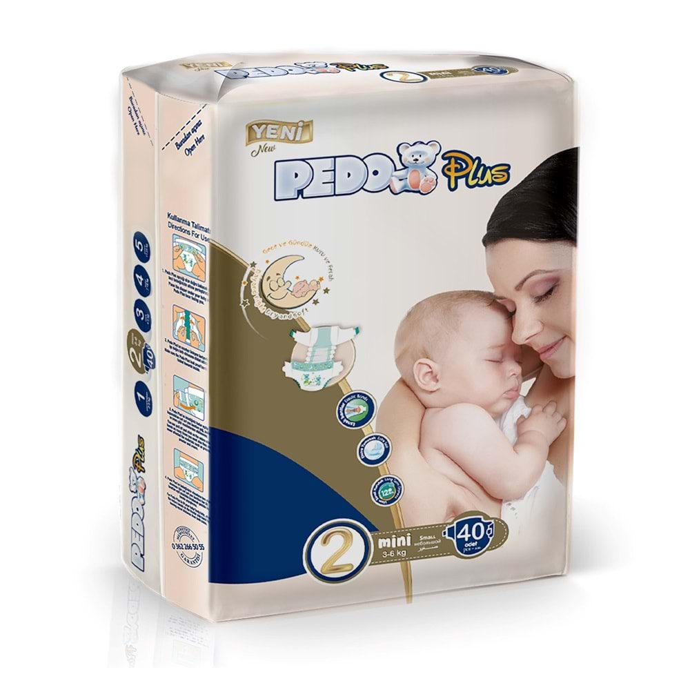 Pedo Plus Bebek Bezi Beden:2 (3-6KG) Mini 80 Adet Jumbo Ekonomik Pk