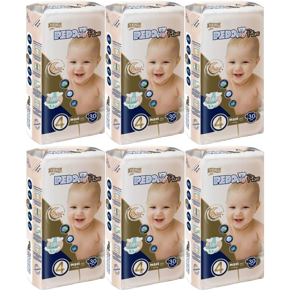 Pedo Plus Bebek Bezi Beden:4 (7-18KG) Maxi 180 Adet Jumbo Avantaj Pk