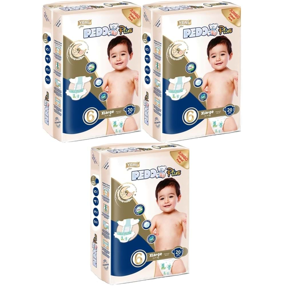 Pedo Plus Bebek Bezi Beden:6 (15+KG) Extra Large 60 Adet Jumbo Fırsat Pk