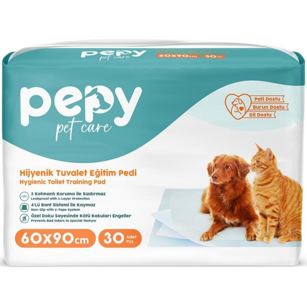 Pepy Evcil Hayvan Tuvalet Eğitim Pedi 60*90CM 90 Adet (3PK*30)