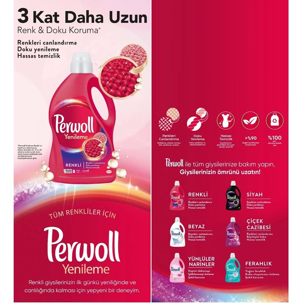 Perwoll Sıvı Çamaşır Deterjanı 17.82LT Renkli (324 Yıkama) (6*2.97LT)