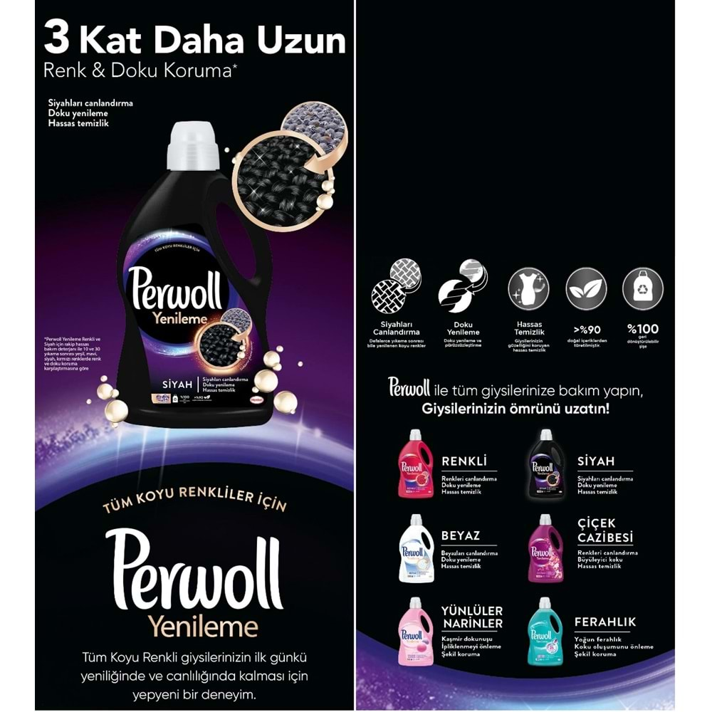 Perwoll Sıvı Çamaşır Deterjanı 17.82LT Siyah (324 Yıkama) (6*2.97LT)