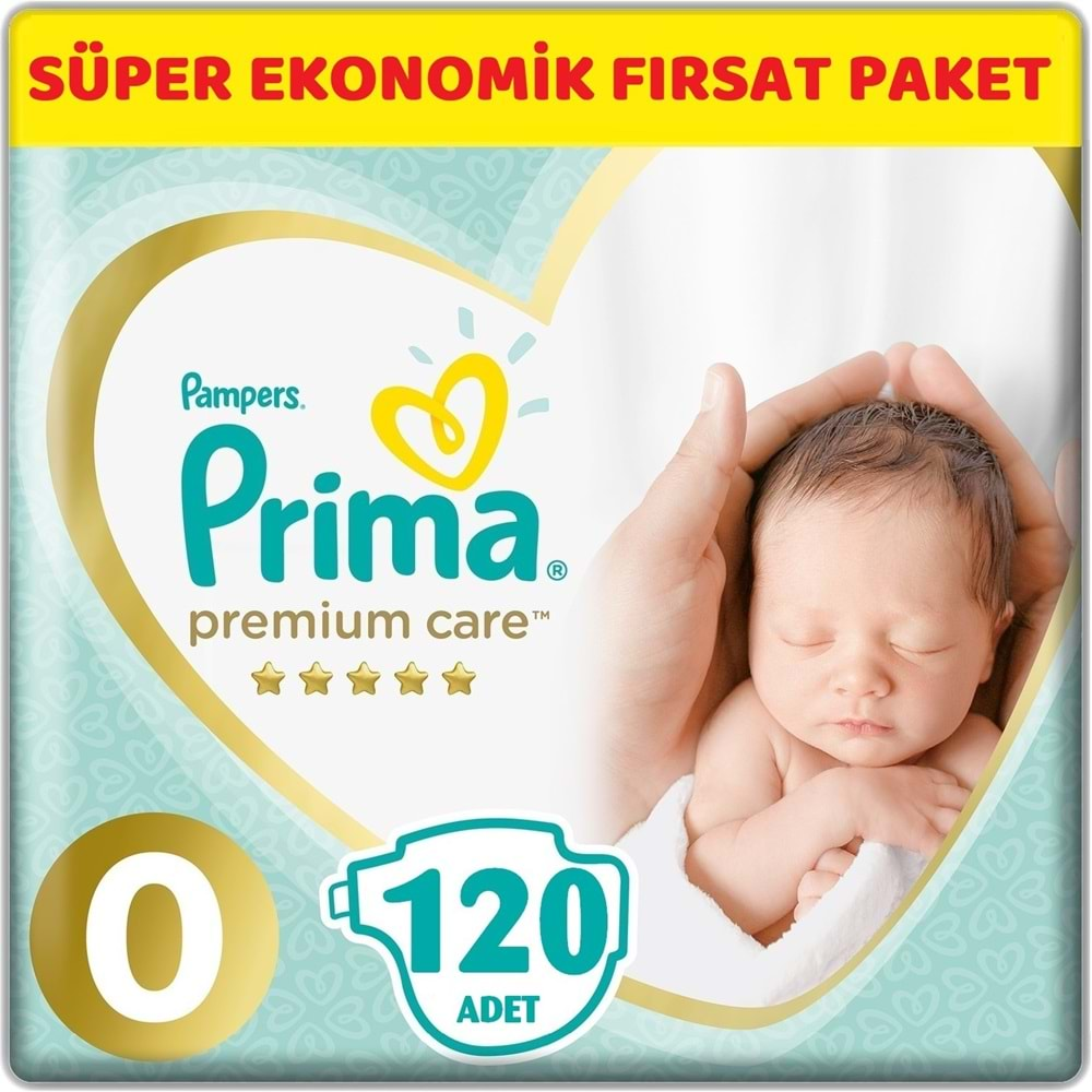 Prima Premium Care Bebek Bezi Beden:0 (1.5-2.5Kg) Prematüre 120 Adet Süper Ekonomik Fırsat Pk