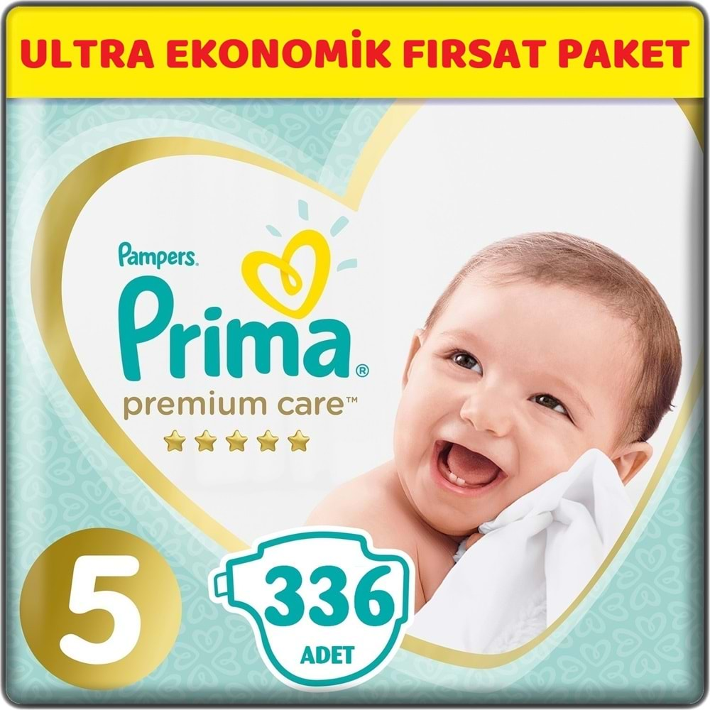 Prima Premium Care Bebek bezi Beden:5 (11-16Kg) Junior 336 Adet Ultra Ekonomik Fırsat Pk