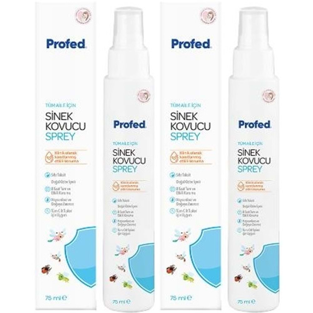 Profed Baby Doğal Sinek Kovucu - Kene ve Bit Türev Sprey 75ML (Anne ve Bebekler için) (2 Li Set)