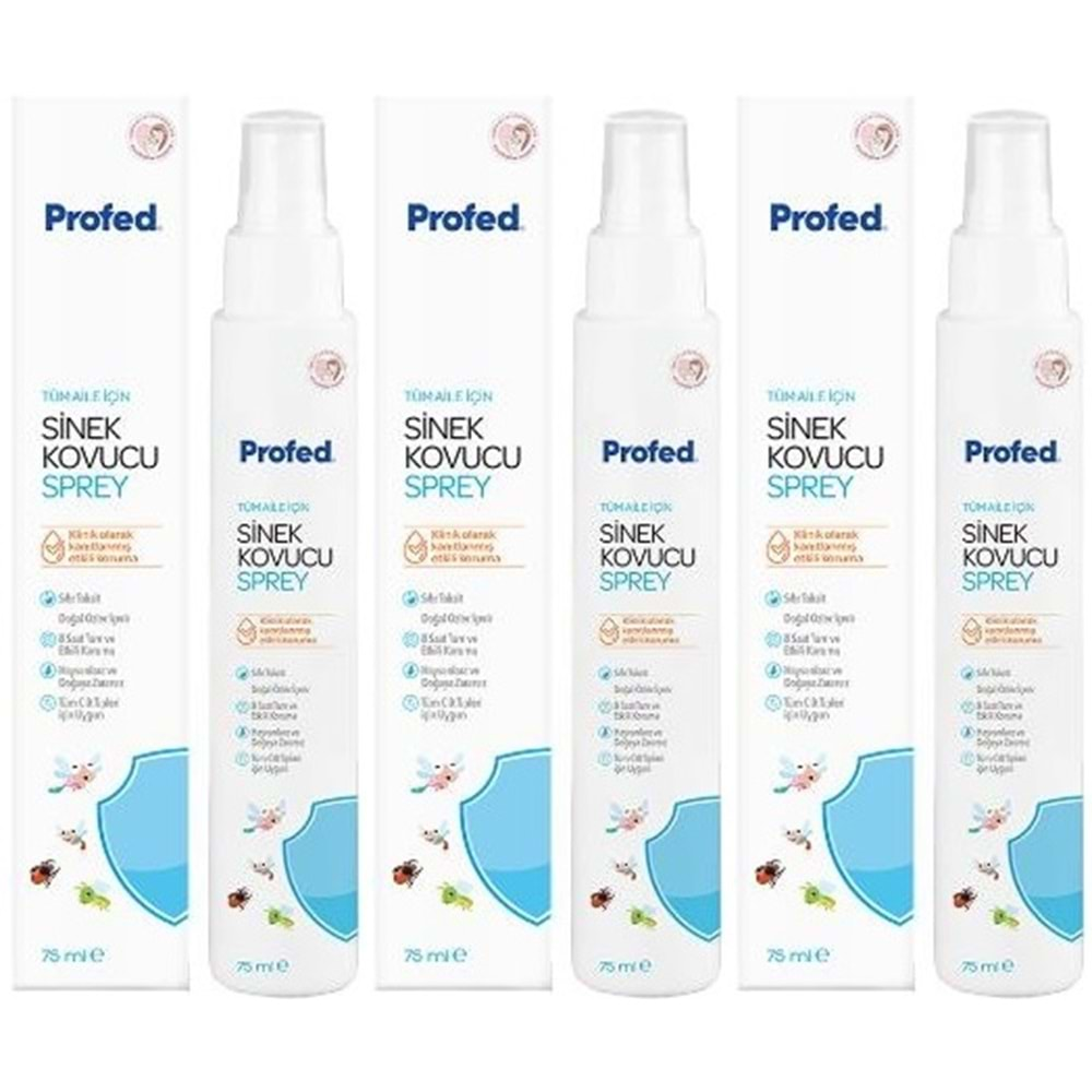 Profed Baby Doğal Sinek Kovucu - Kene ve Bit Türev Sprey 75ML (Anne ve Bebekler için) (3 Lü Set)