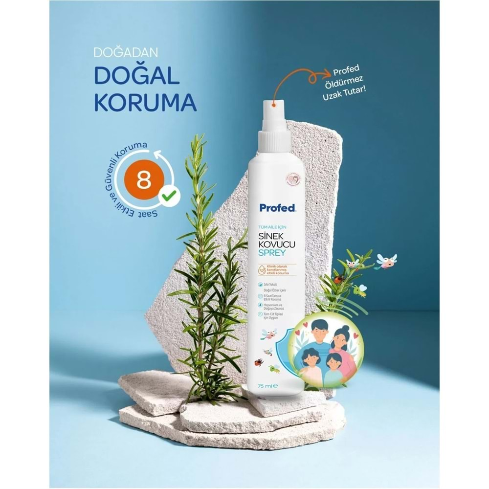 Profed Baby Doğal Sinek Kovucu - Kene ve Bit Türev Sprey 75ML (Anne ve Bebekler için) (3 Lü Set)