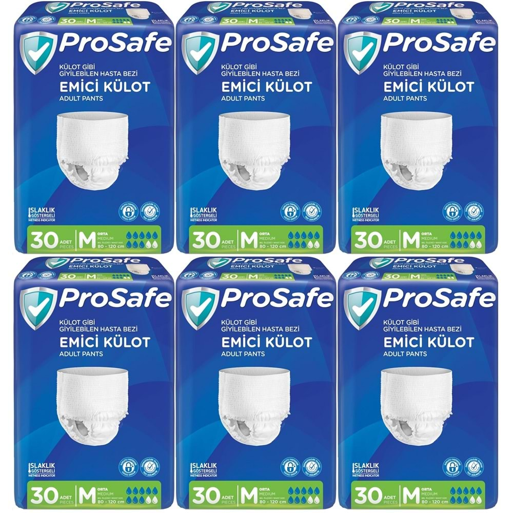 Prosafe Emici Külot Hasta Bezi Orta-Medium 180 Adet (6PK*30)