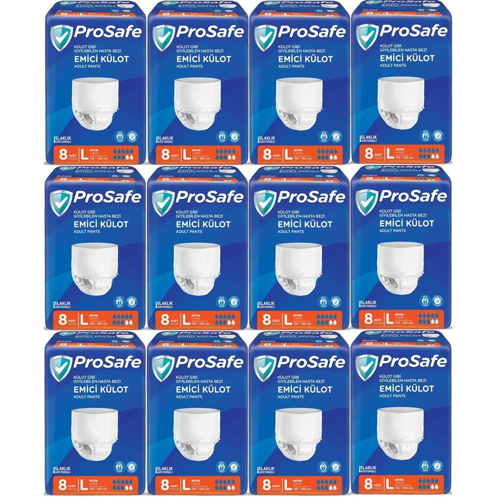 Prosafe Emici Külot Hasta Bezi Büyük-Large 96 Adet (12PK*8)