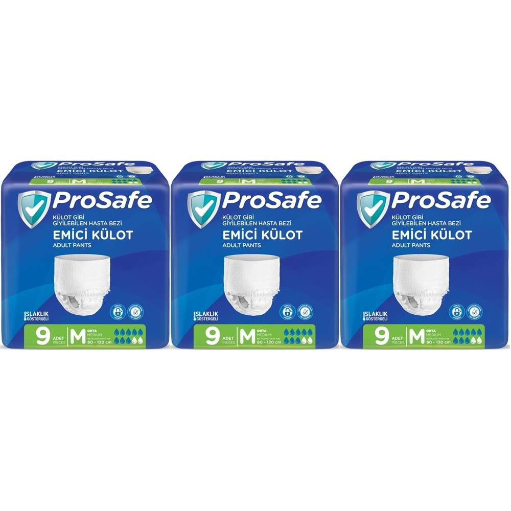 Prosafe Emici Külot Hasta Bezi Orta-Medium 27 Adet (3PK*9)