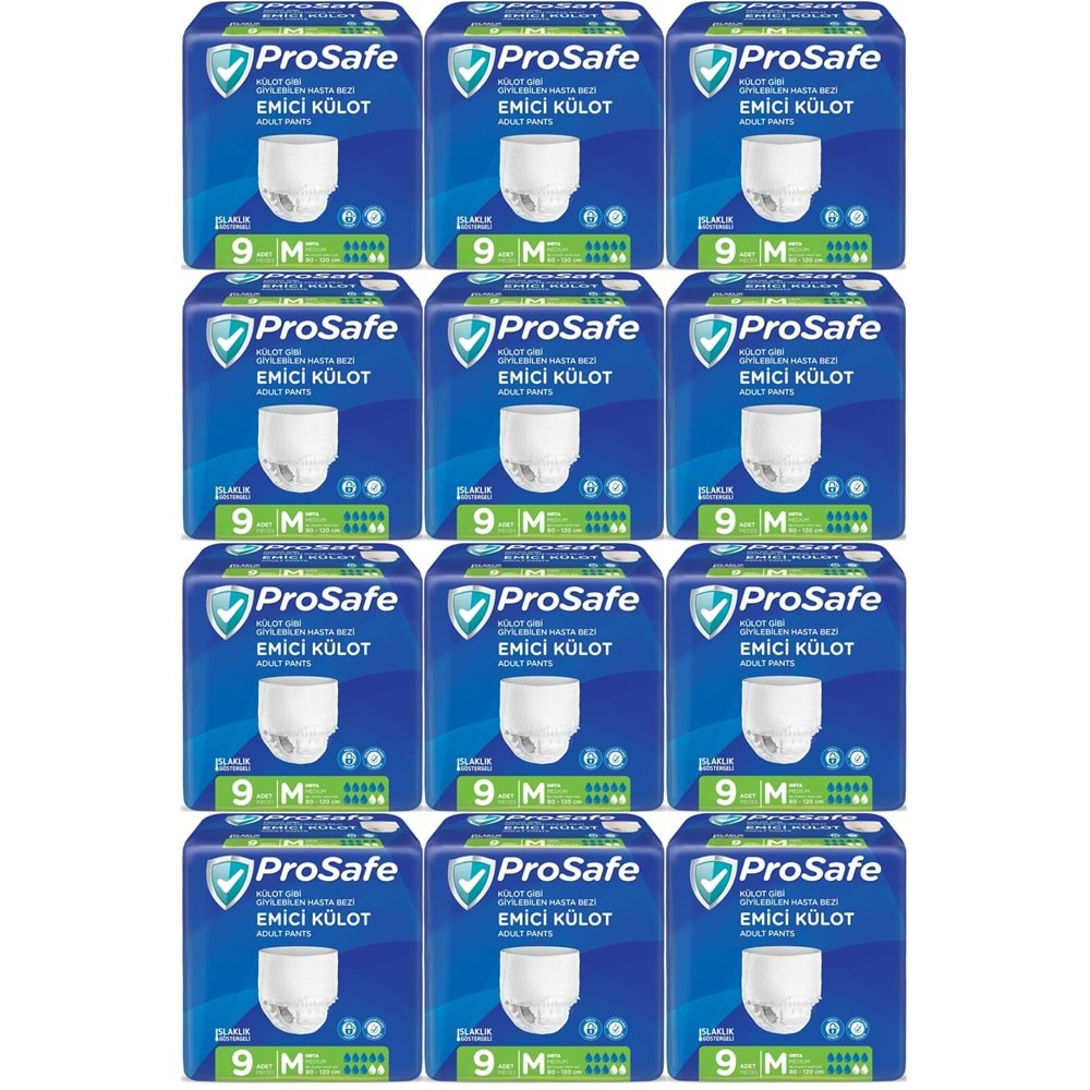 Prosafe Emici Külot Hasta Bezi Orta-Medium 108 Adet (12PK*9)