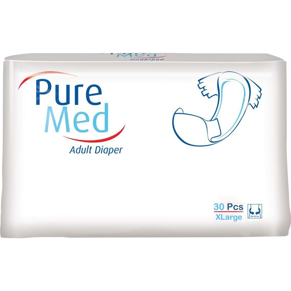 Puremed Hasta Bezi Bel Bantlı Tekstil Yüzey XL Extra Large 90 Adet (3PK*30)