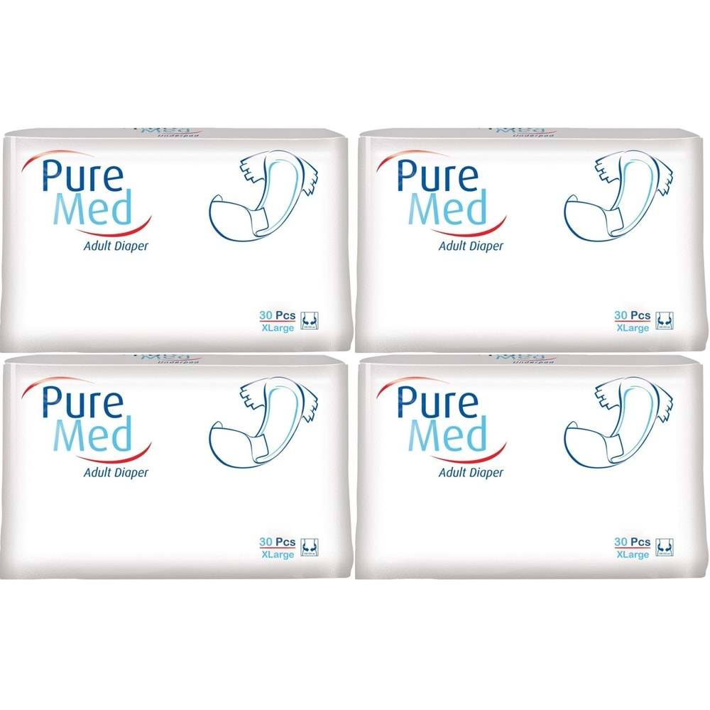 Puremed Hasta Bezi Bel Bantlı Tekstil Yüzey XL Extra Large 120 Adet (4PK*30)