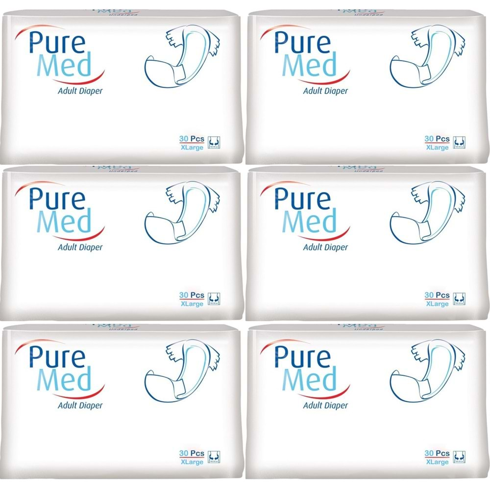 Puremed Hasta Bezi Bel Bantlı Tekstil Yüzey XL Extra Large 180 Adet (6PK*30)