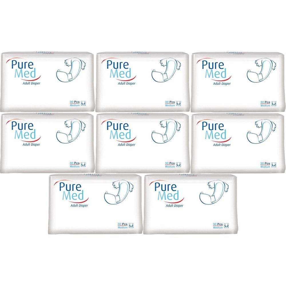 Puremed Hasta Bezi Bel Bantlı Tekstil Yüzey M-Orta 240 Adet (8PK*30)