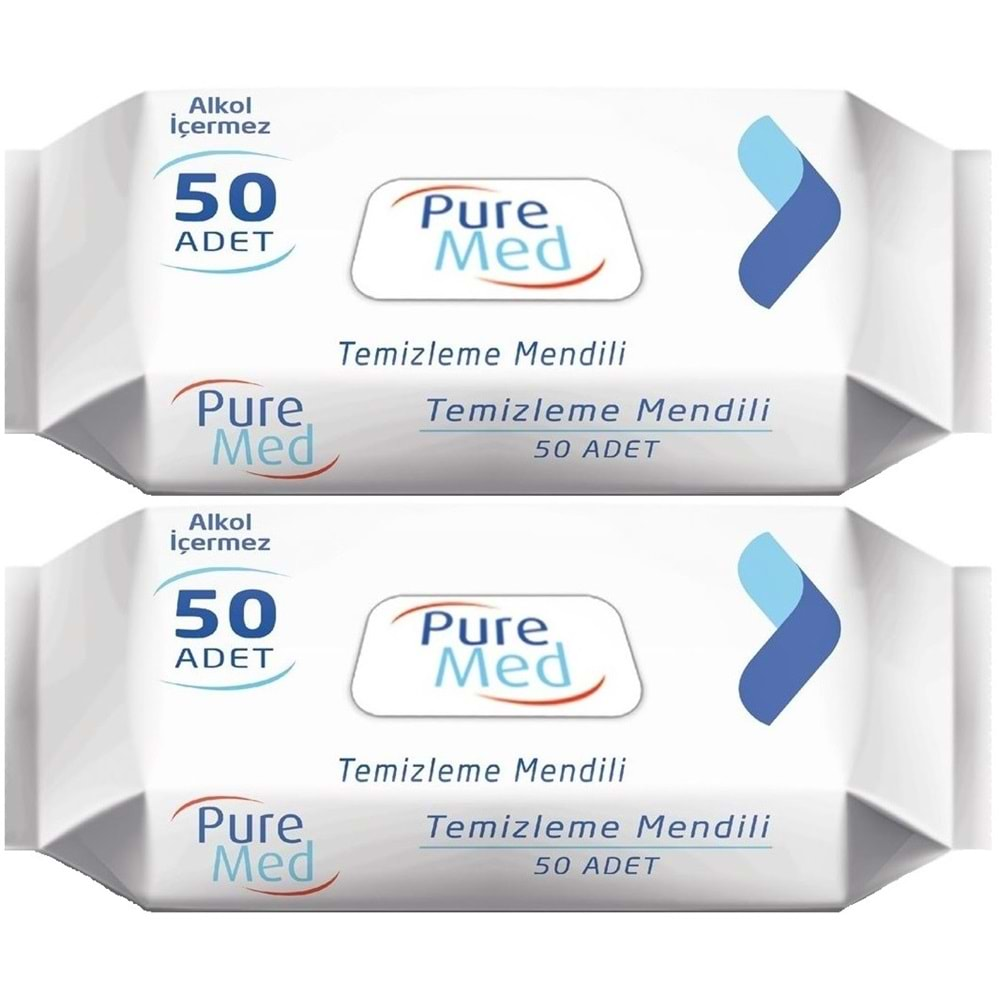 Puremed Vücut Temizleme Mendili 50 Yaprak (2 Li Set)