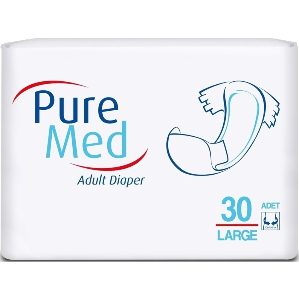 Puremed Hasta Bezi Bel Bantlı Tekstil Yüzey Large L-Büyük 60 Adet (2PK*30)