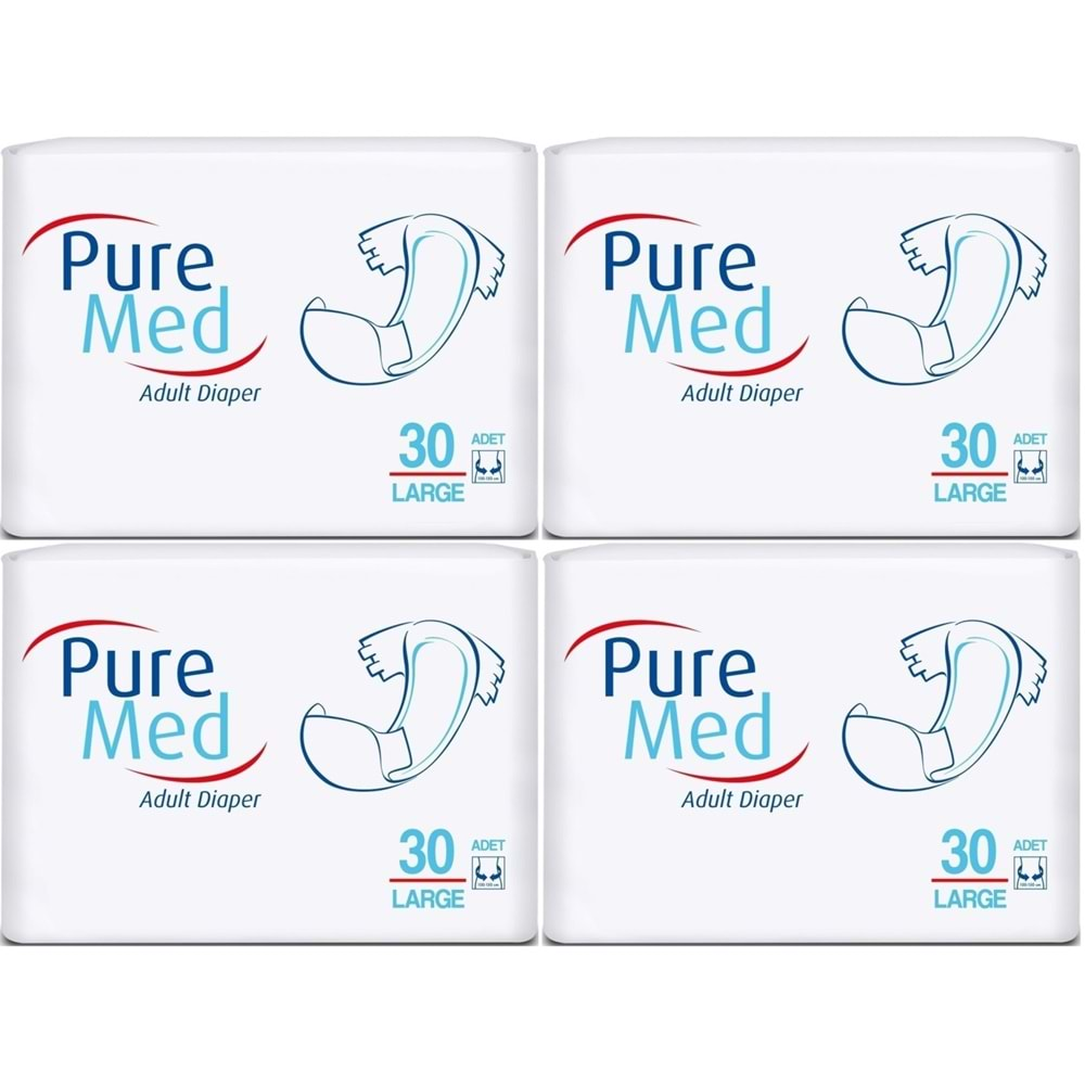 Puremed Hasta Bezi Bel Bantlı Tekstil Yüzey Large L-Büyük 120 Adet (4PK*30)