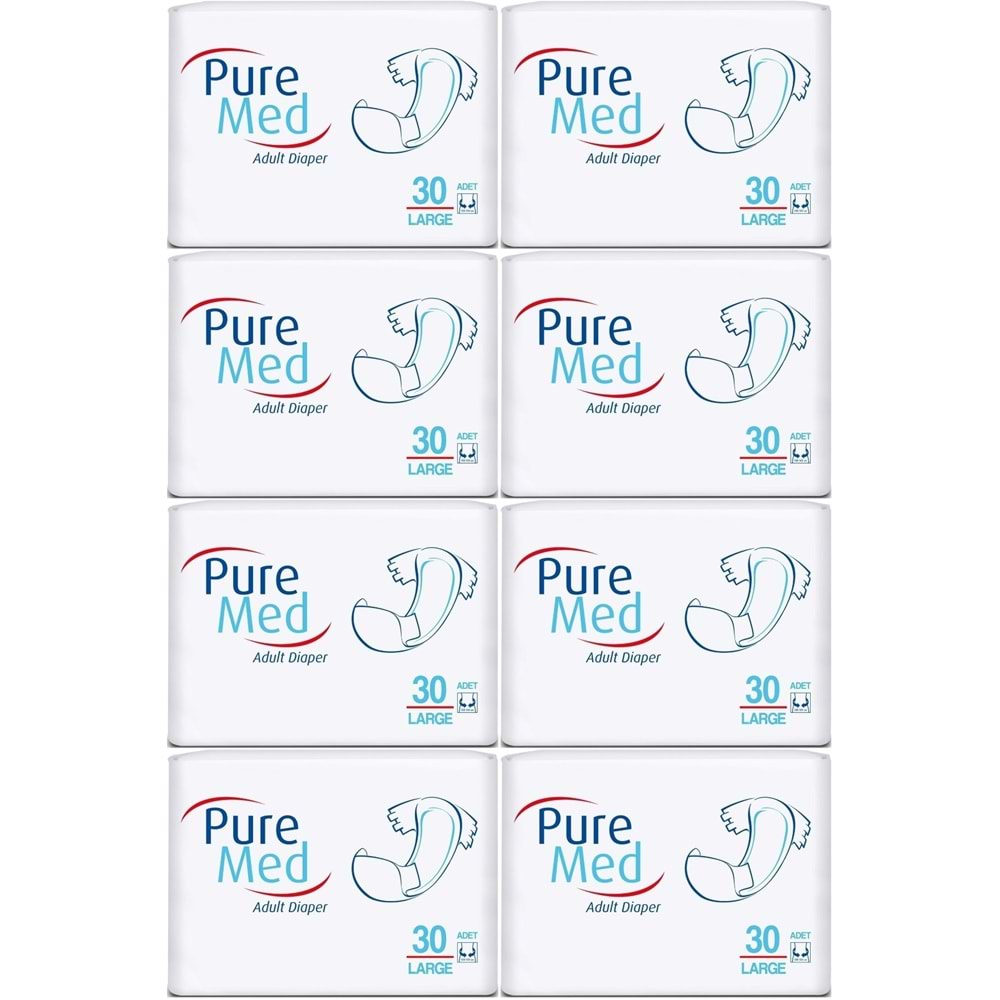 Puremed Hasta Bezi Bel Bantlı Tekstil Yüzey Large L-Büyük 240 Adet (8PK*30)