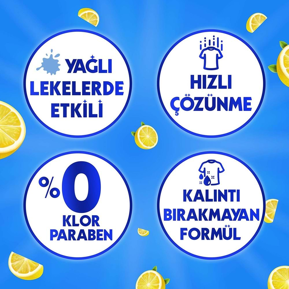 Rinso Matik Toz Deterjan 24KG Limon ve Karbonat / Renkliler ve Beyazlar İçin (3PK*8KG) (159 Yıkama)