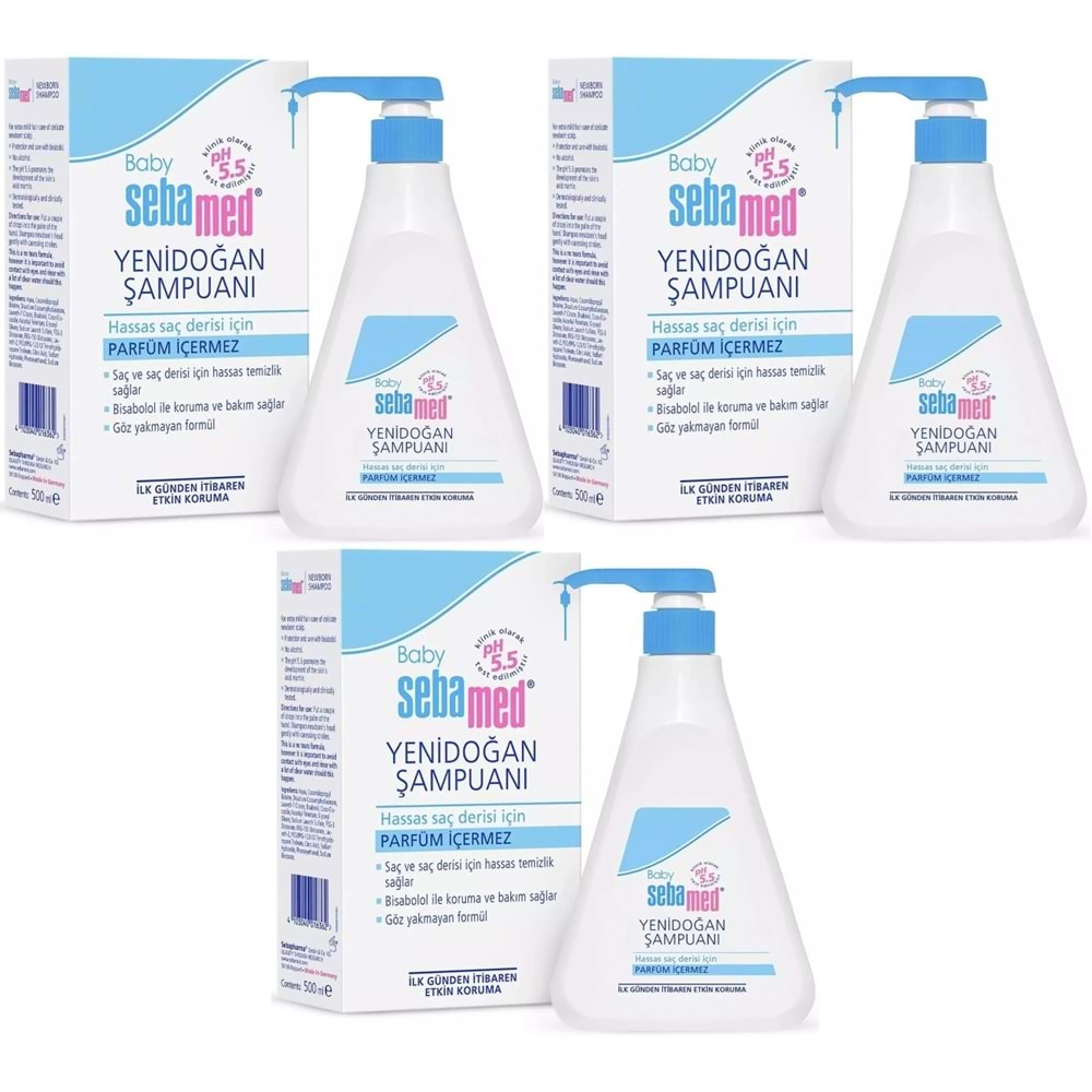 Sebamed Bebek Şampuanı 500ML Pompalı (Yenidoğanlar İçin) (3 Lü Set)