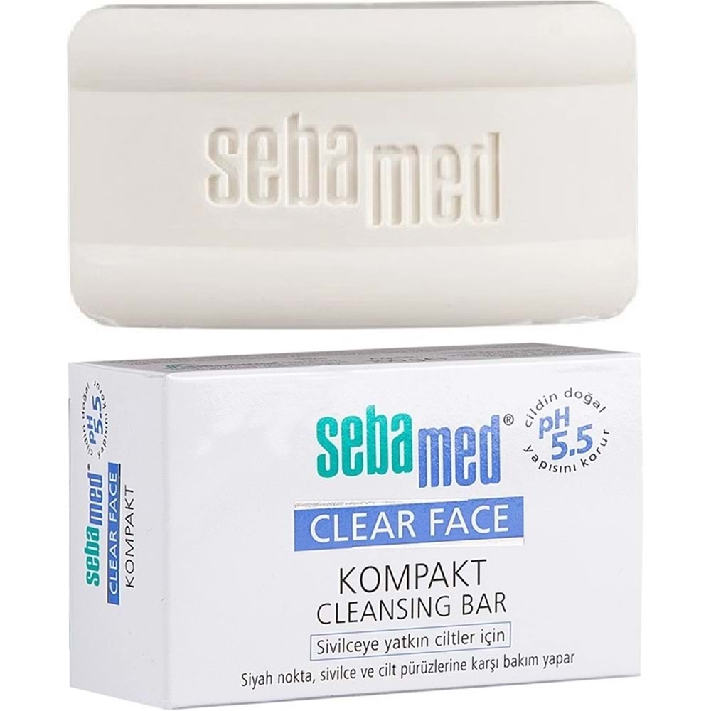 Sebamed Clear Face Kompakt Yüz Temizleme Barı Sabun Sivilceye Yatkın Cilt 100GR (9 Lu Set)