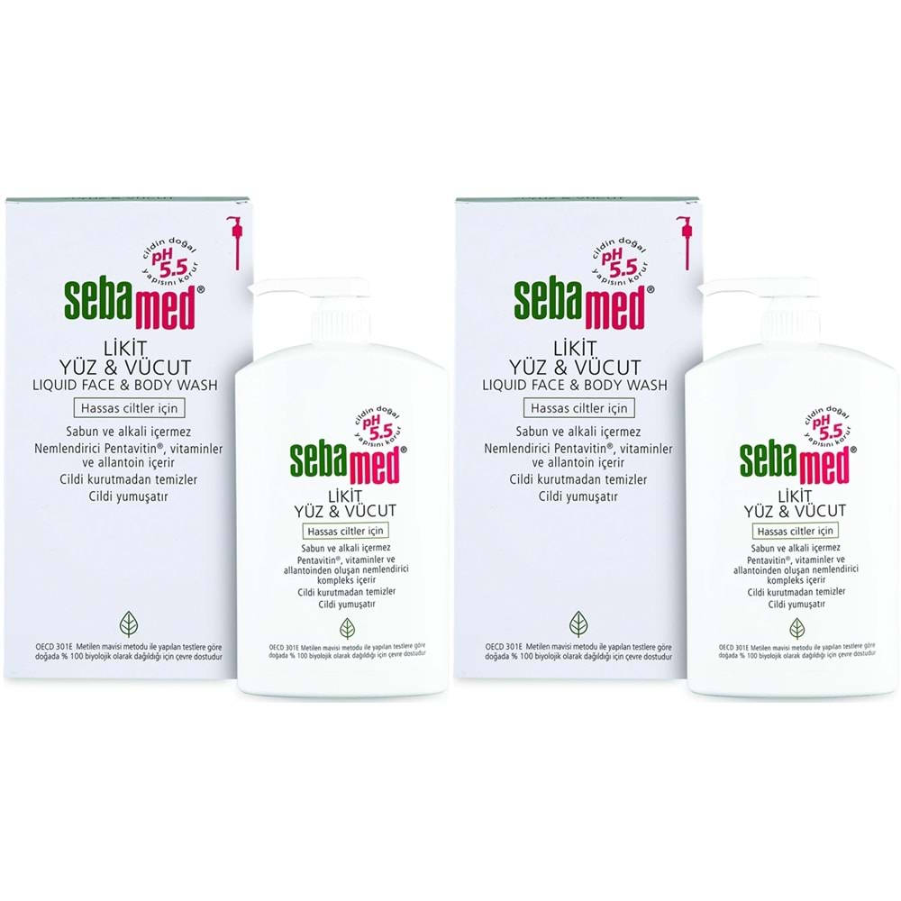 Sebamed Yüz ve Vücut Temizleyici Likit 1000ML (2 Li Set)