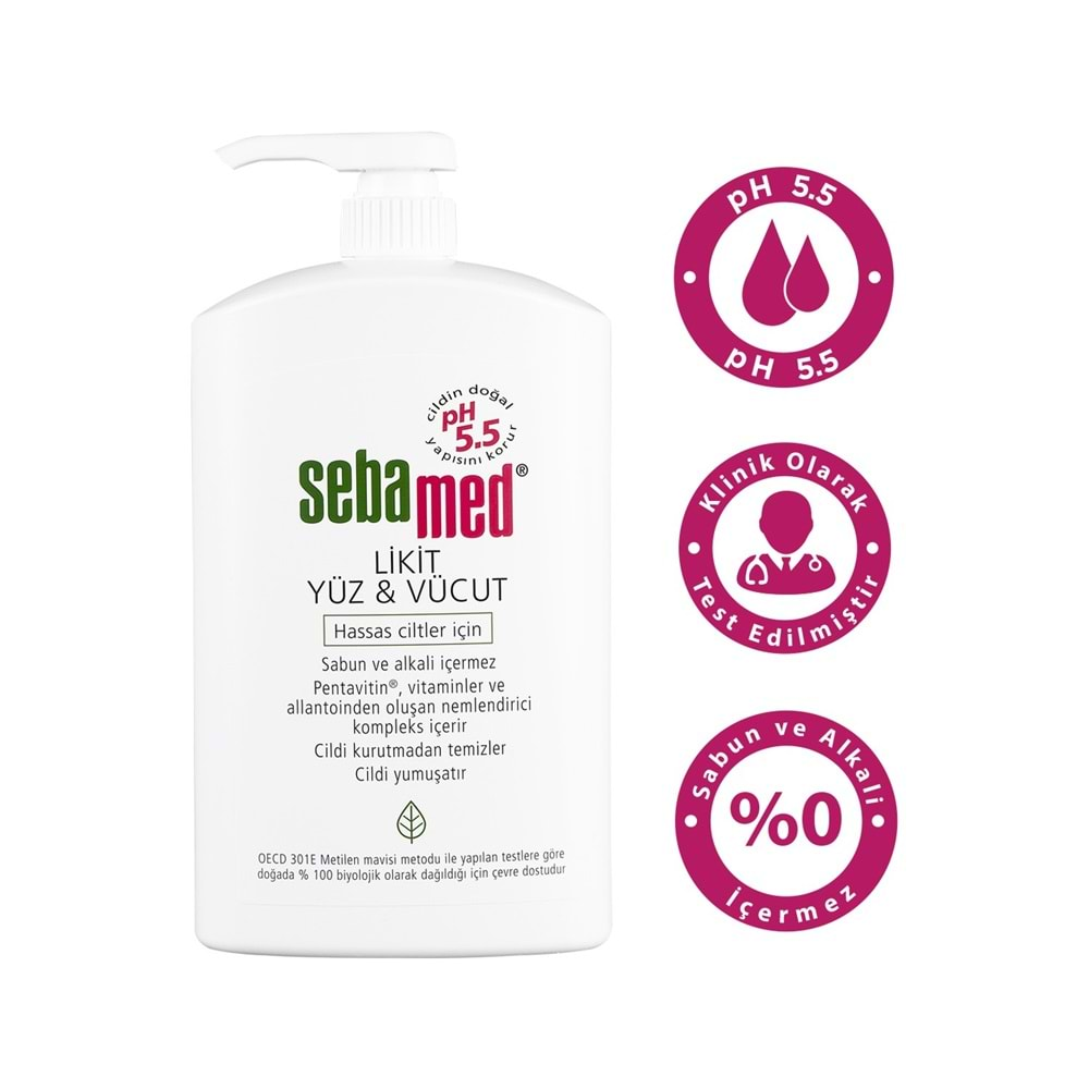 Sebamed Yüz ve Vücut Temizleyici Likit 1000ML (2 Li Set)