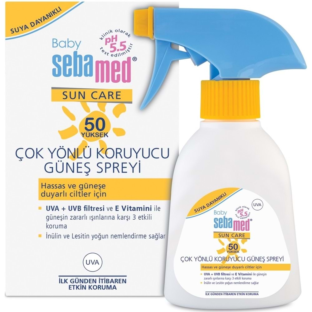 Sebamed Sun Care Bebek Güneş Losyonu Kremi Sprey 50+ Faktör 200ML (Hassas Ciltler İçin) (3 Lü Set)