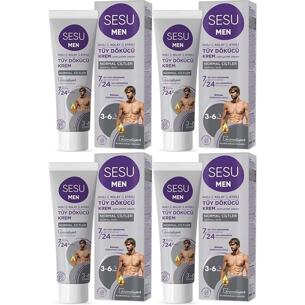 Sesu Tüy Dökücü Krem For Men 100ML (4 Lü Set)