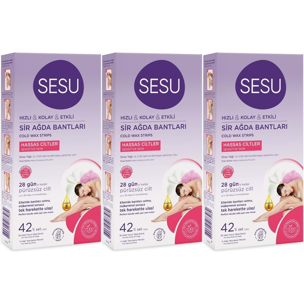 Sesu Sir Ağda Bandı 42 Li Pk Hassas Cilt (3 Lü Set)