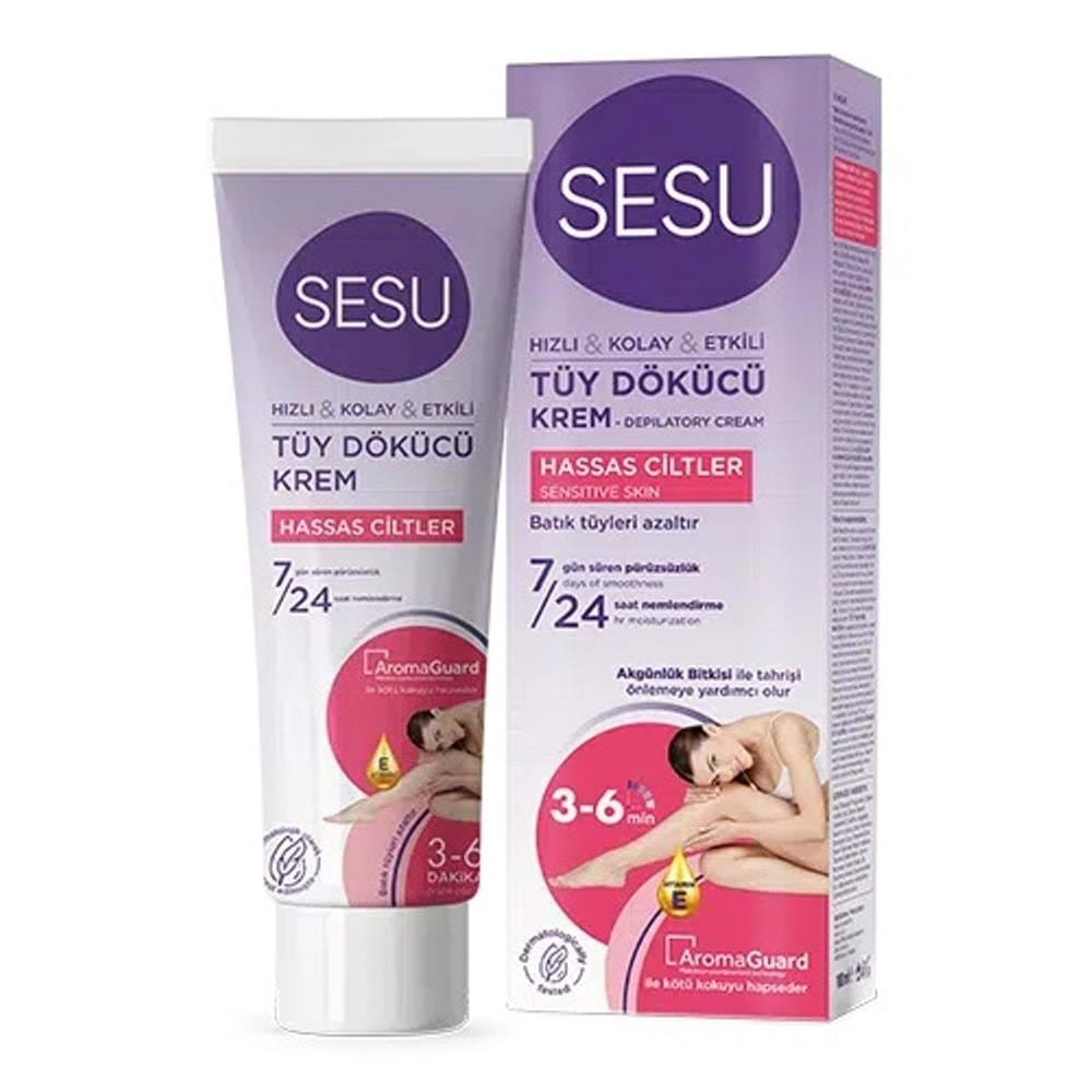 Sesu Tüy Dökücü Krem 100ML Hassas Ciltler (2 Li Set)