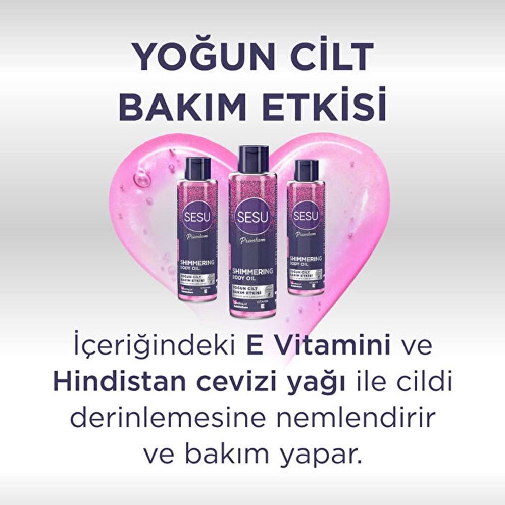 Sesu Simli Cilt Bakım Yağı 150ML (Shımmering Body Oıl) (4 Lü Set)